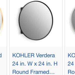 KOHLER Verdera Round Framed Mirror - Black